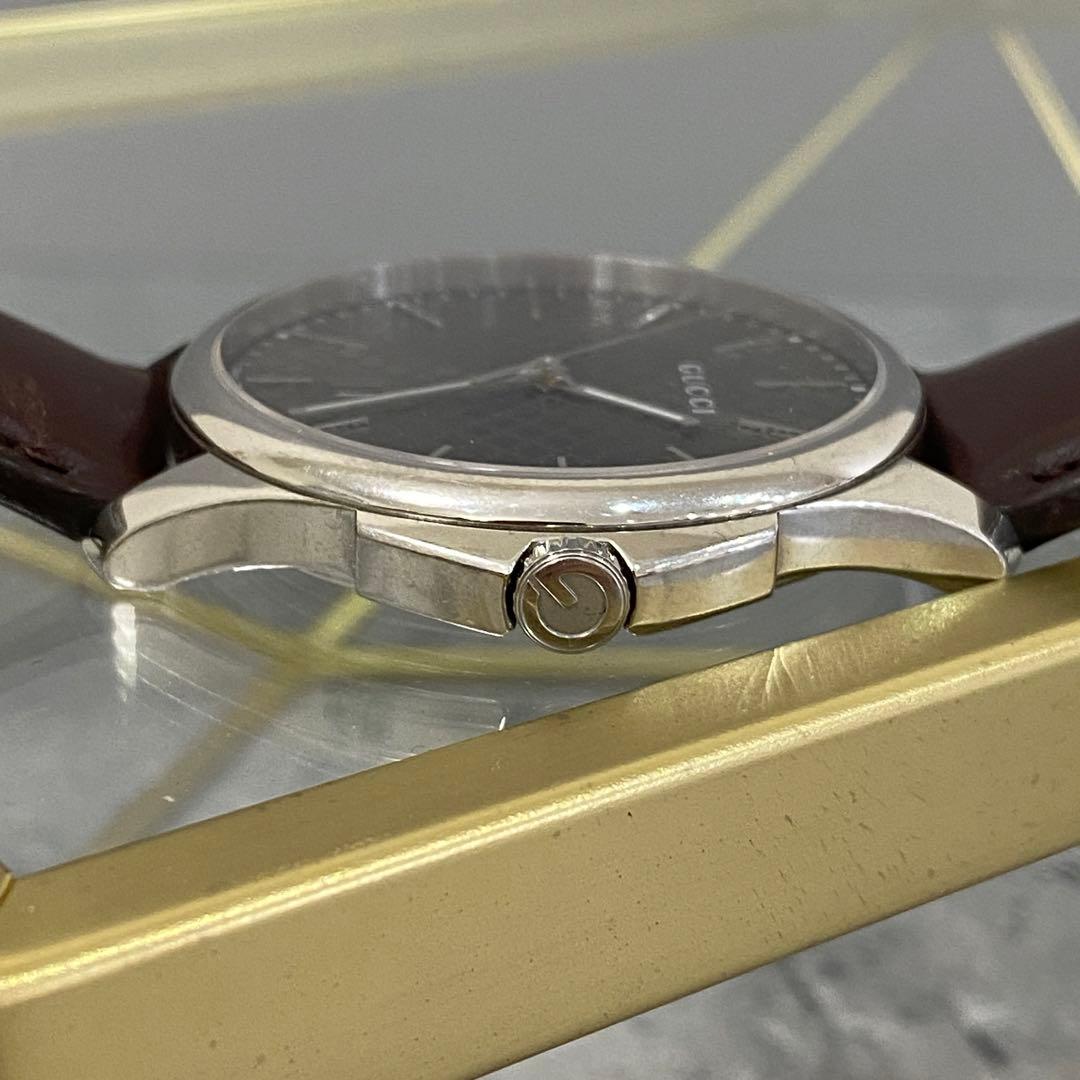 良品 可動品 GUCCI グッチ Gフェイス 腕時計 革ベルト