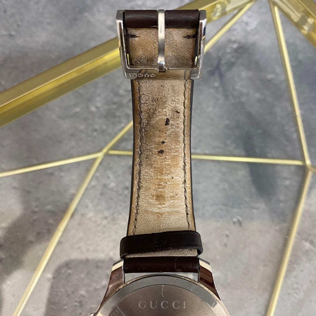 良品 可動品 GUCCI グッチ Gフェイス 腕時計 革ベルト