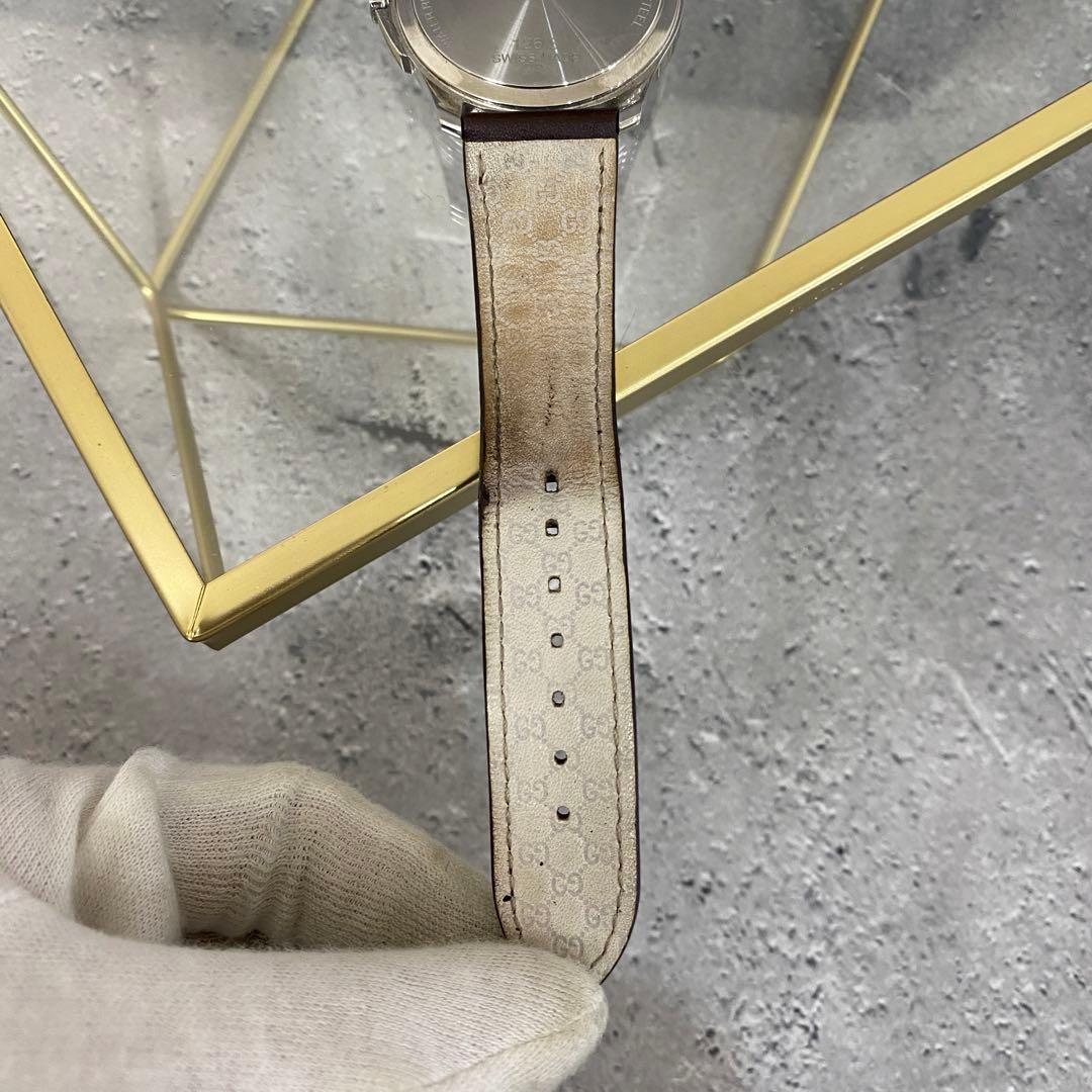 良品 可動品 GUCCI グッチ Gフェイス 腕時計 革ベルト