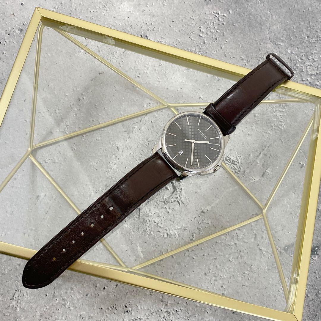 良品 可動品 GUCCI グッチ Gフェイス 腕時計 革ベルト