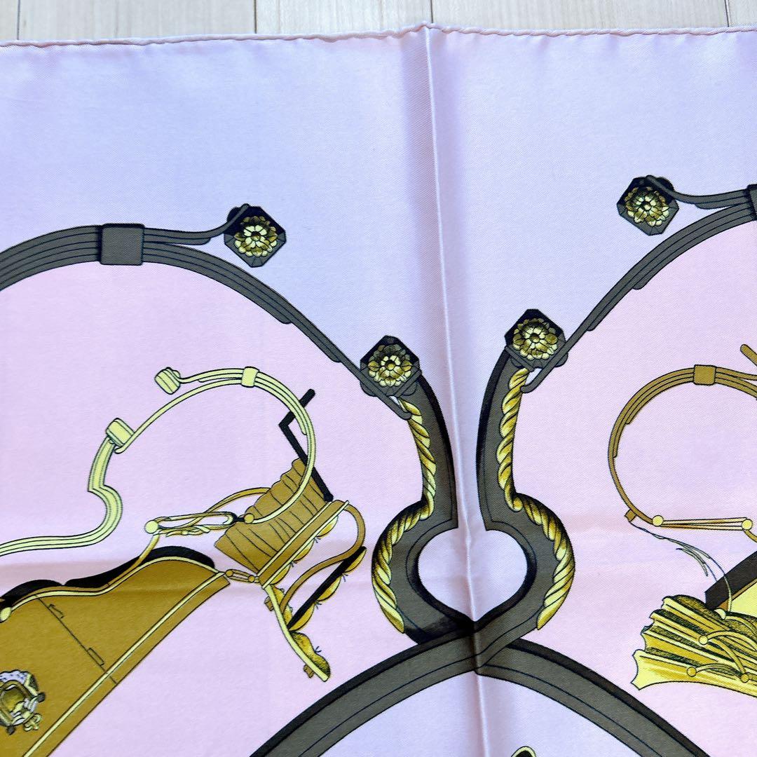 【タグあり】エルメス カレ90 SPRINGS シルクスカーフ ピンク系