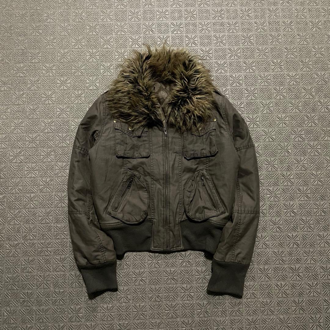 ジャケット・アウター Y2K mulch pocket cargo zip flight jacket