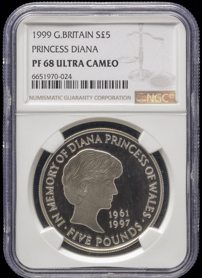 人気 PF68 ウルトラカメオ ダイアナ妃追悼記念　銀貨　1999年