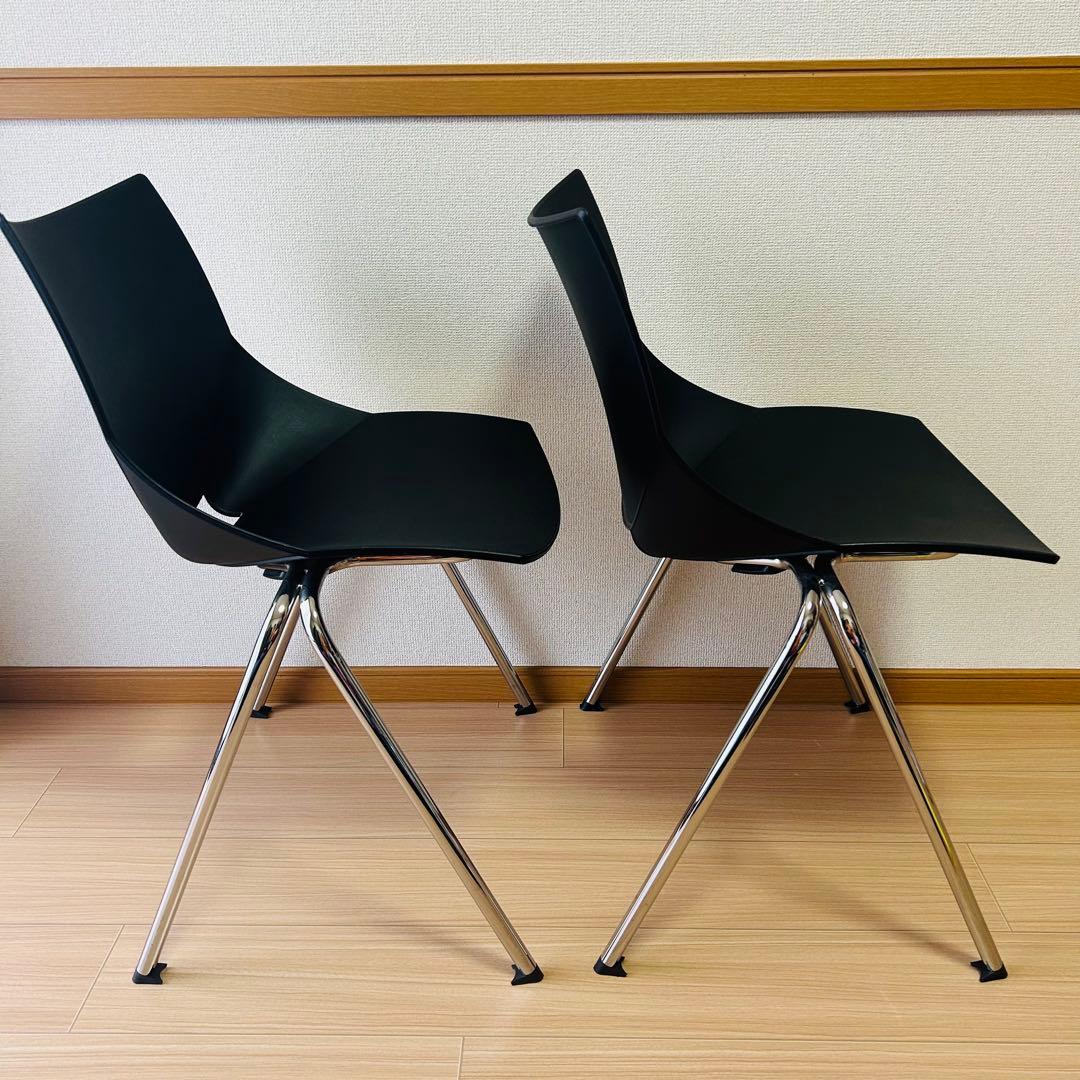 イタリア製　シンプルモダン KOSKA コスカチェア　2脚／ブラック