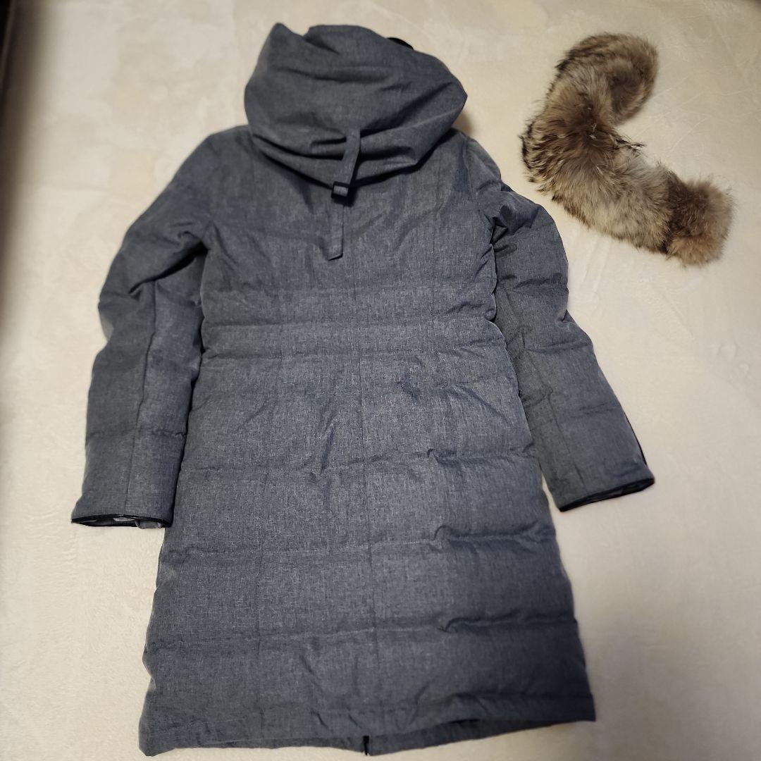   フード付きダウンロングコート XS/TP グレー