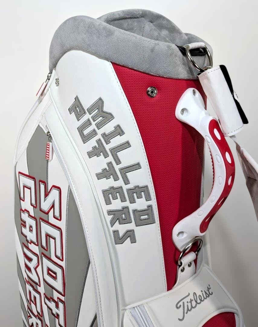 9.5型キャディバッグ　カート型　ホワイト　KABUKI　シングルストラップ