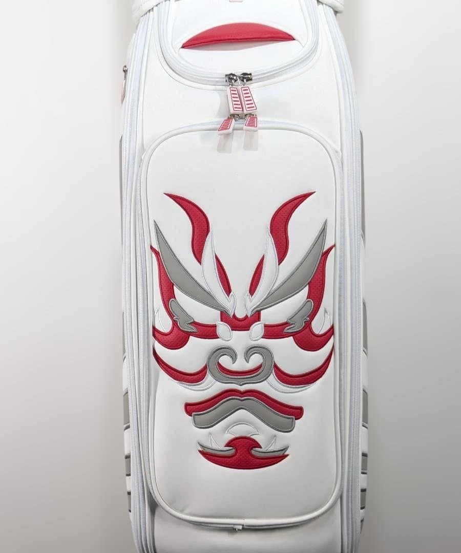 9.5型キャディバッグ　カート型　ホワイト　KABUKI　シングルストラップ