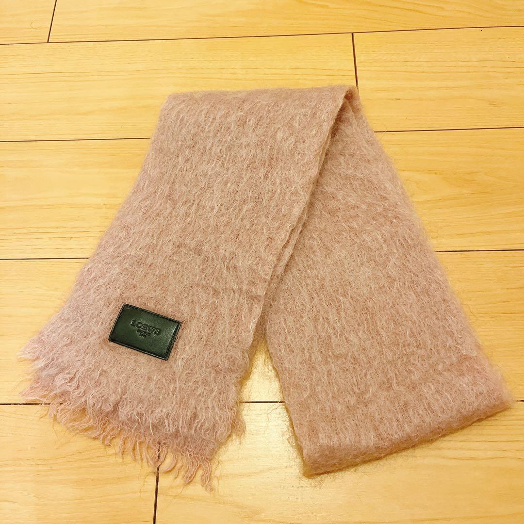 LOEWE モヘア ピンク マフラー