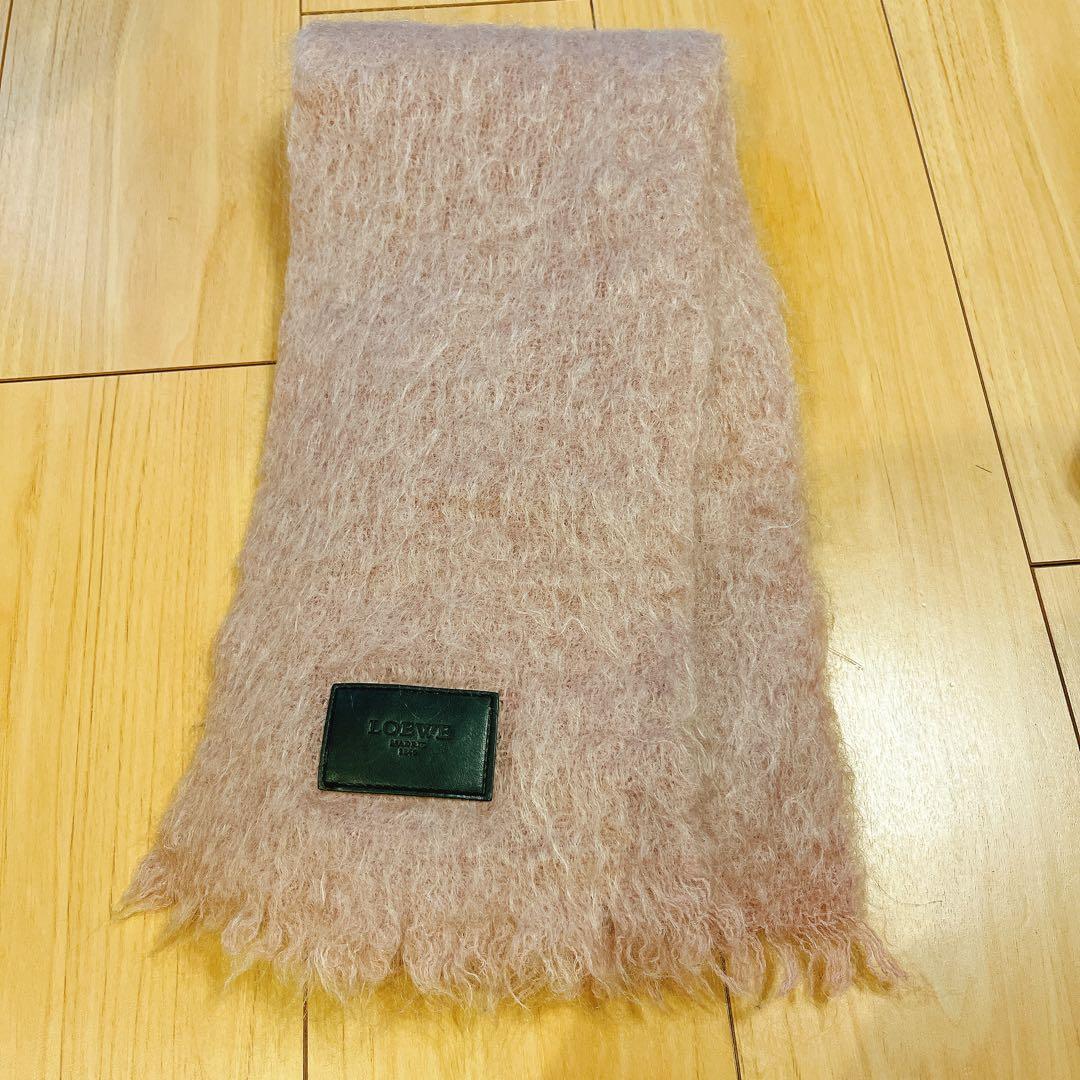 LOEWE モヘア ピンク マフラー