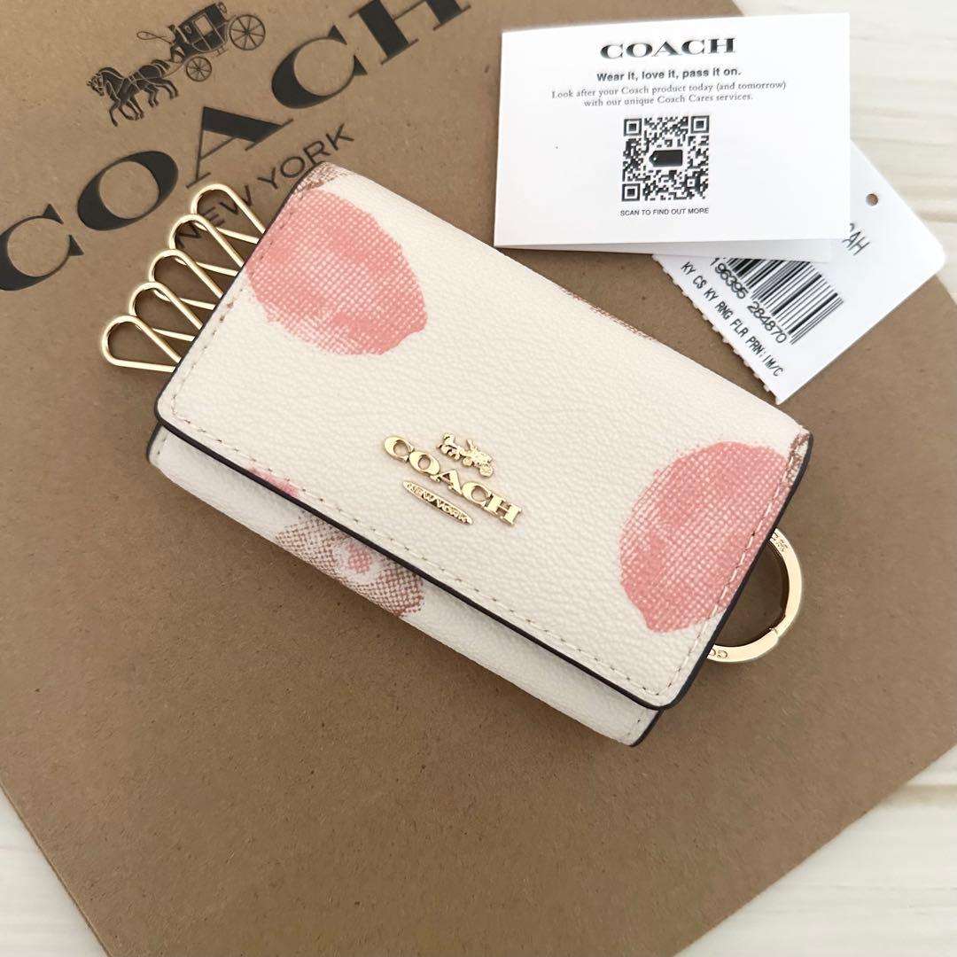 ★ 新品 COACHキーケース 花柄 キーケース