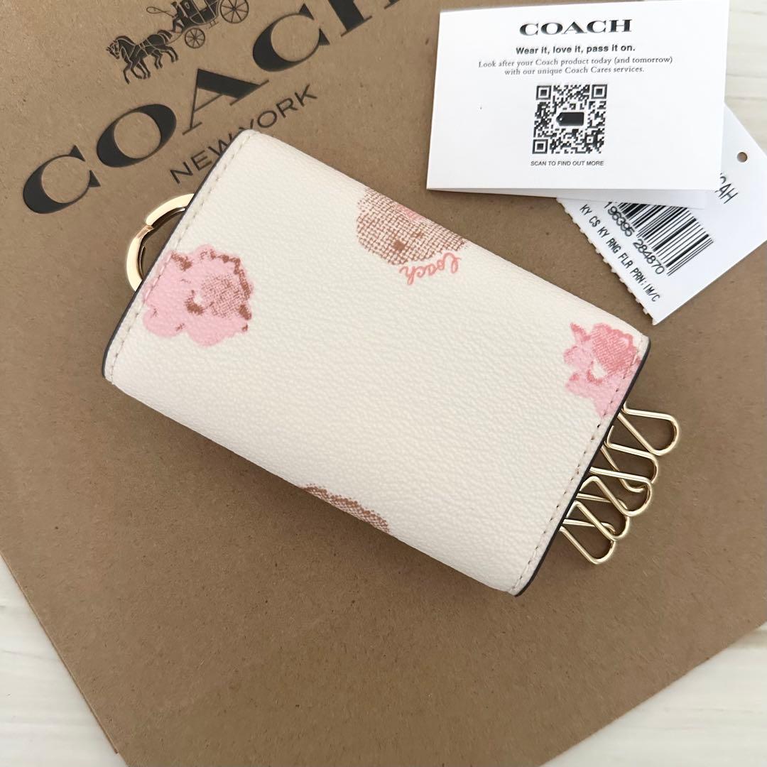 ★ 新品 COACHキーケース 花柄 キーケース