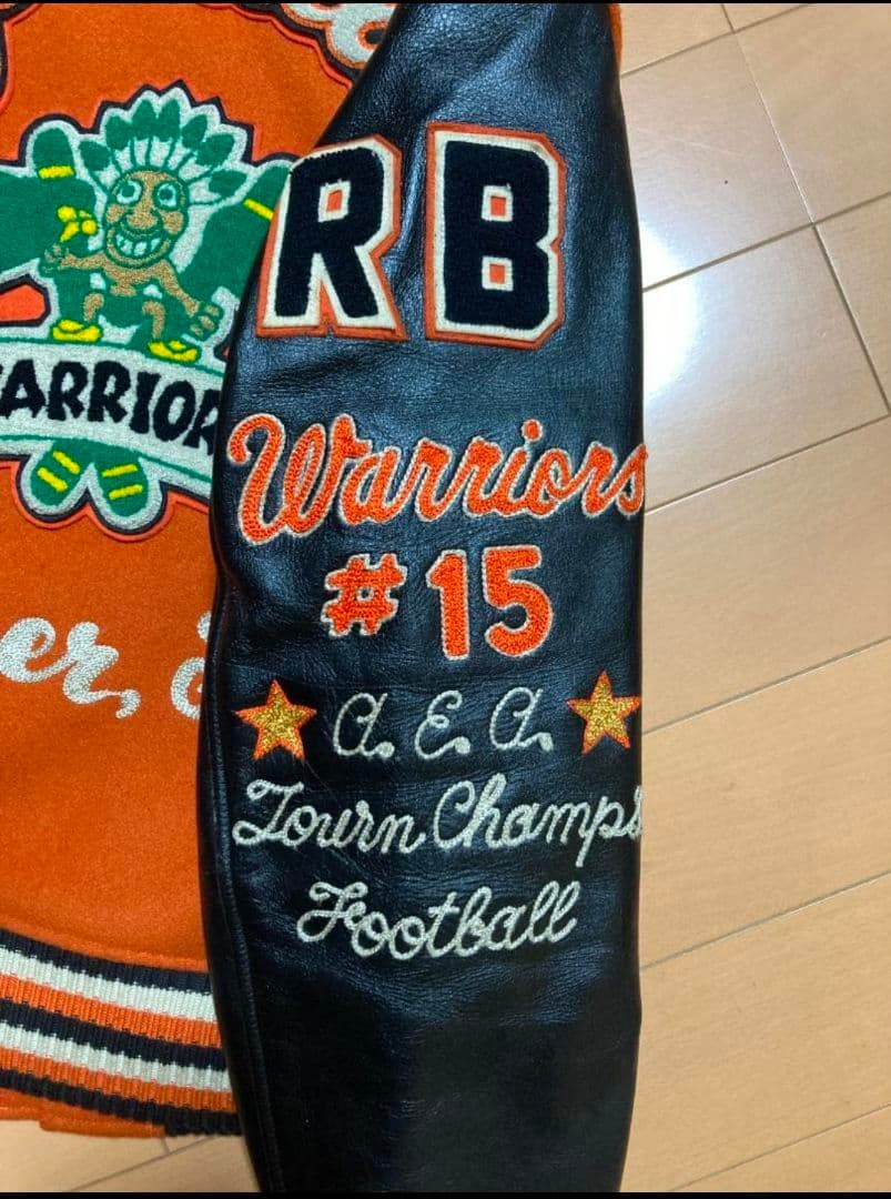 スタイルアイズ フルデコ レザースタジャン 黒オレンジ サイズ40