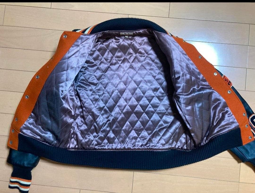 スタイルアイズ フルデコ レザースタジャン 黒オレンジ サイズ40