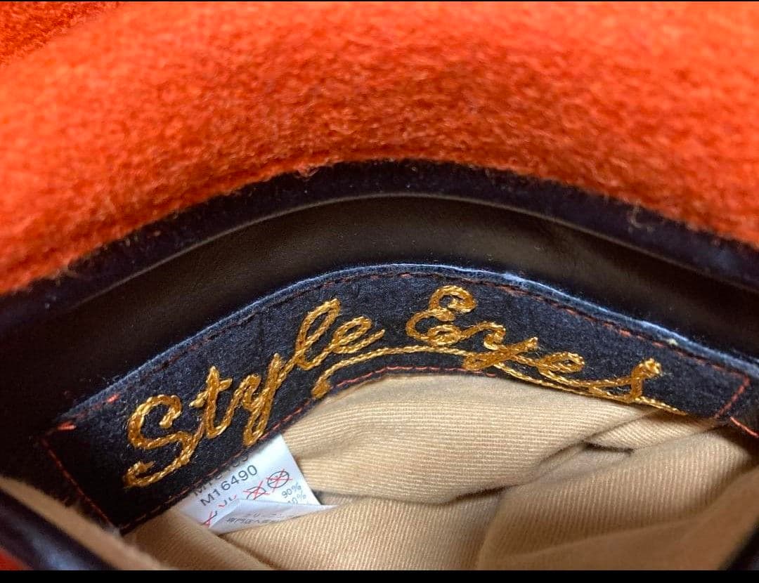 スタイルアイズ フルデコ レザースタジャン 黒オレンジ サイズ40