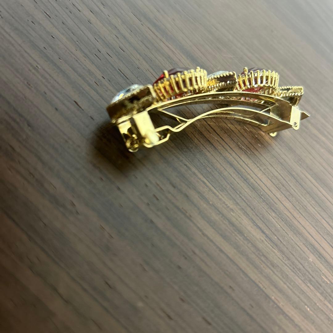 【極美品】acca アッカ　ヘアバレッタ　ストーン　イタリア製