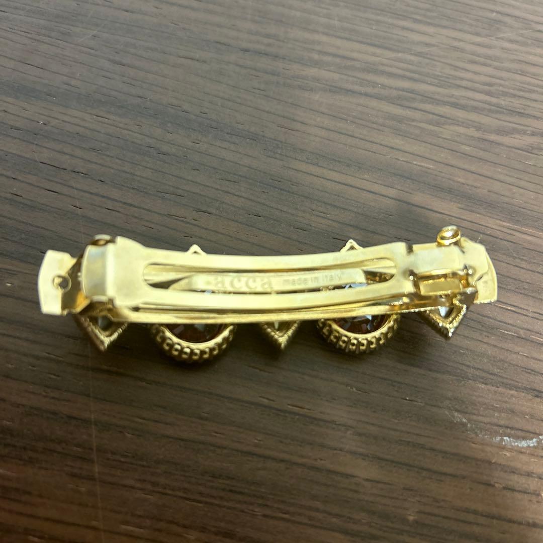 【極美品】acca アッカ　ヘアバレッタ　ストーン　イタリア製