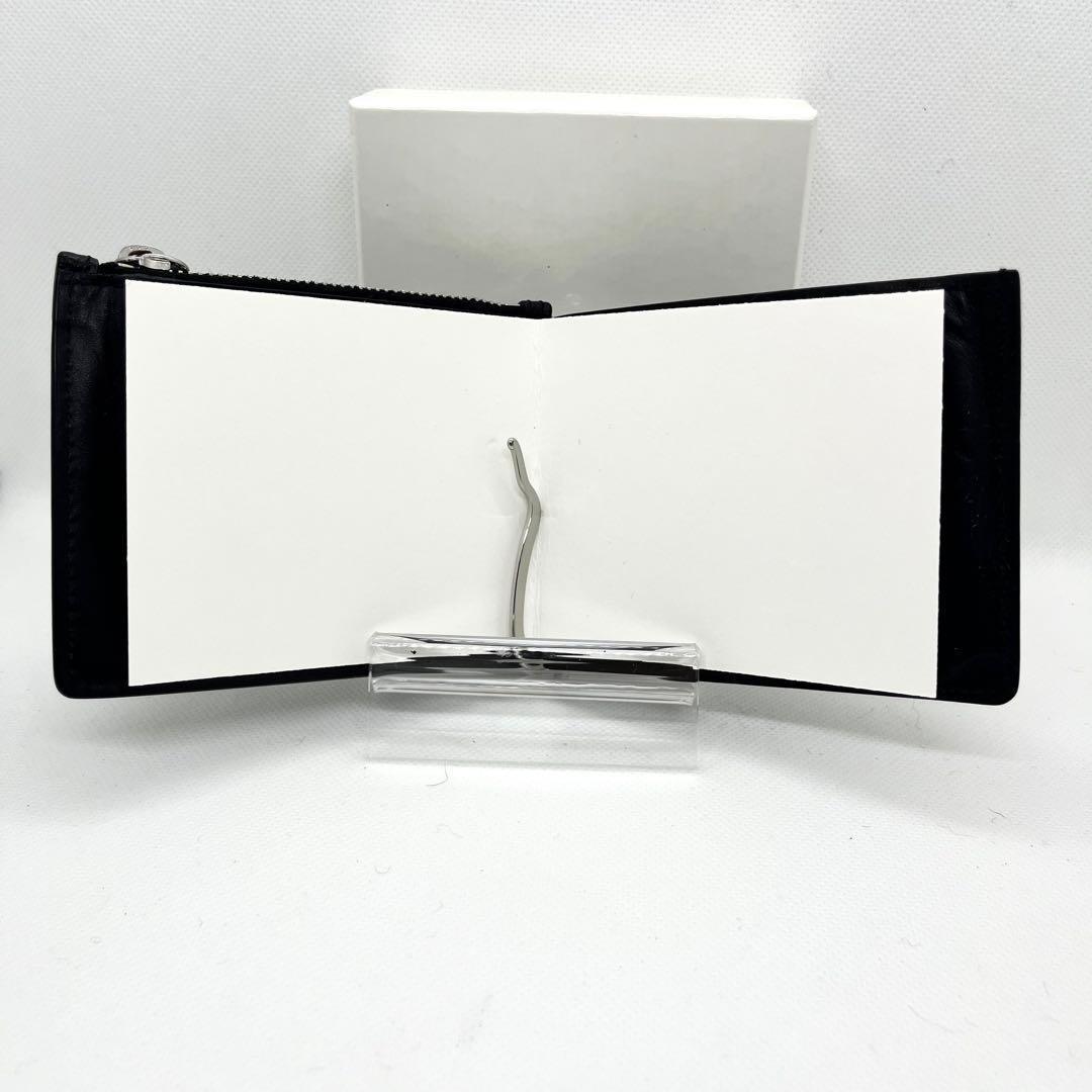 現行/極美品✨メゾンマルジェラ マネークリップ 4ステッチ ブラック レザー