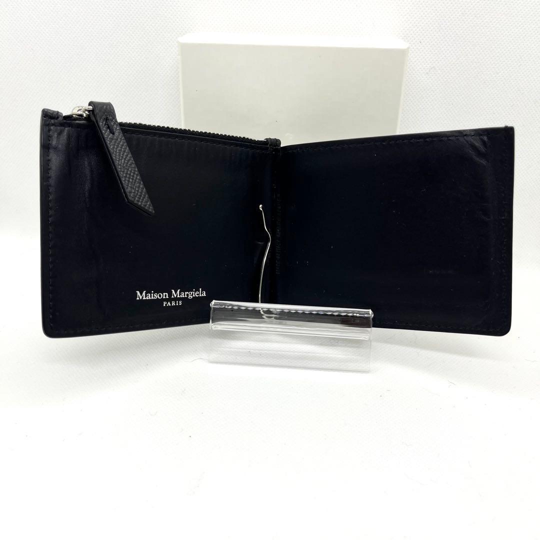 現行/極美品✨メゾンマルジェラ マネークリップ 4ステッチ ブラック レザー