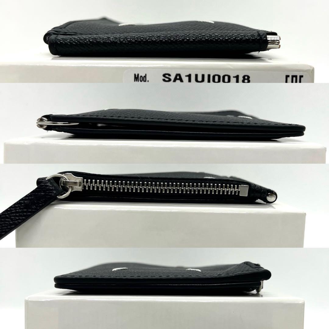 現行/極美品✨メゾンマルジェラ マネークリップ 4ステッチ ブラック レザー