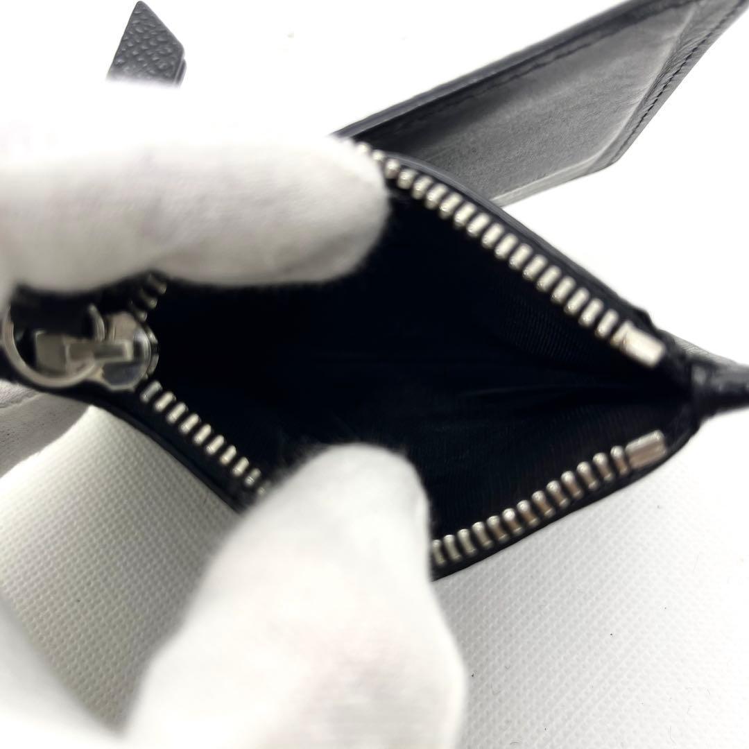 現行/極美品✨メゾンマルジェラ マネークリップ 4ステッチ ブラック レザー