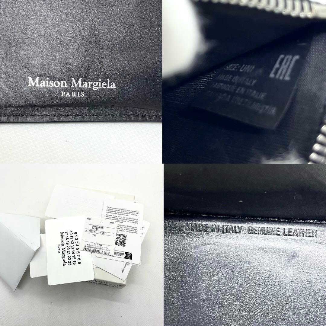 現行/極美品✨メゾンマルジェラ マネークリップ 4ステッチ ブラック レザー