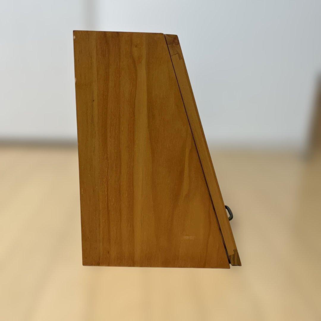 カフェ風　木製ガラスケース 二段式 取っ手付き