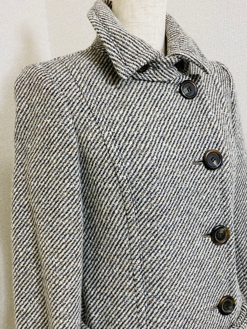 【極美品】BURBERRY BLUE LABEL ベルト付き ヘリンボーンコート