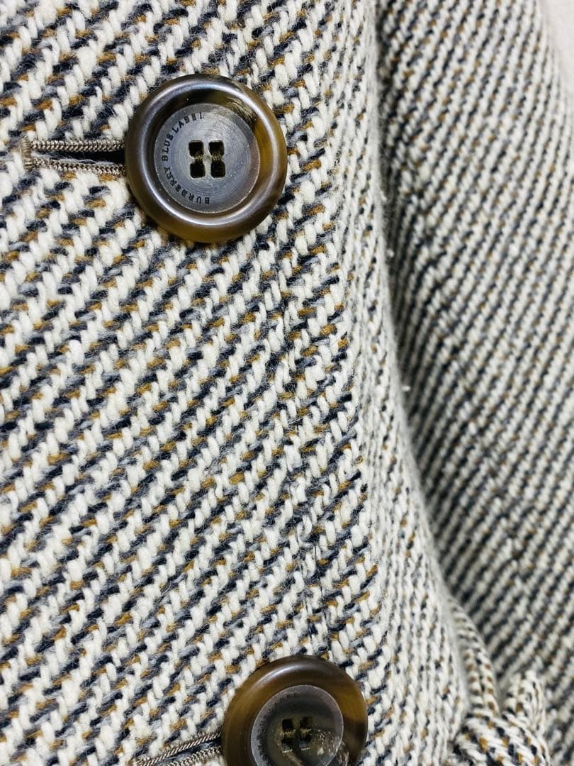 【極美品】BURBERRY BLUE LABEL ベルト付き ヘリンボーンコート