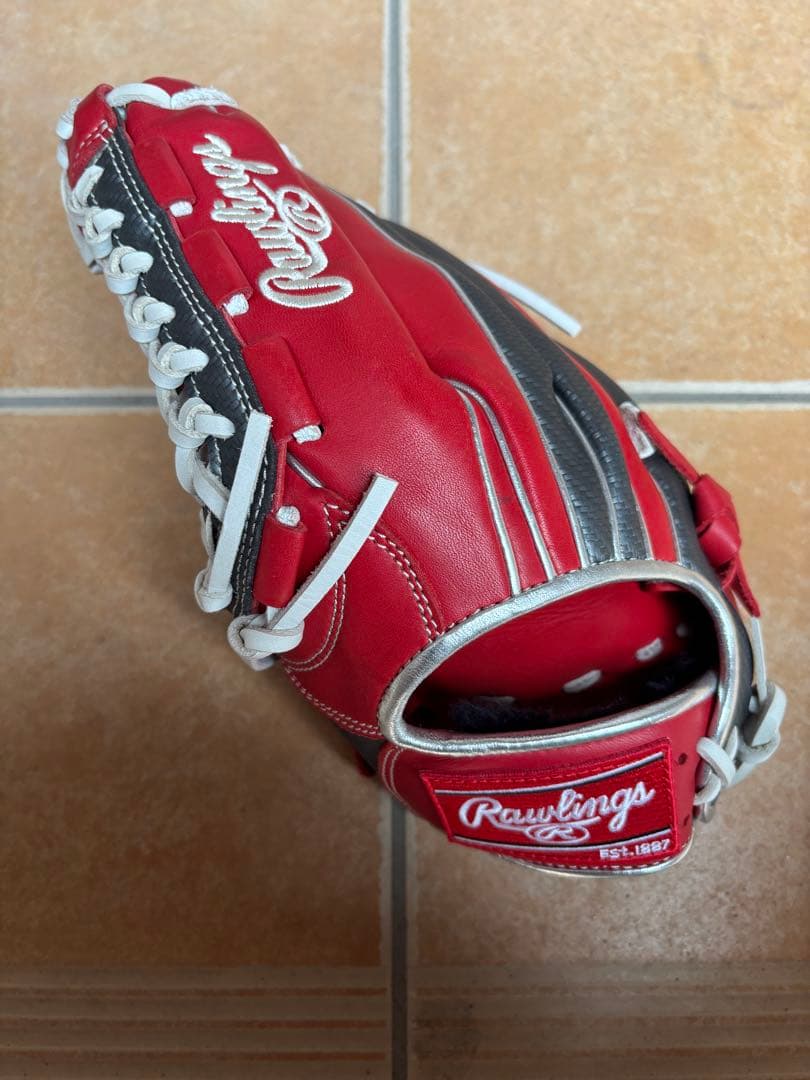 Rawlings 野球グローブ レッド/グレー　左用グローブ