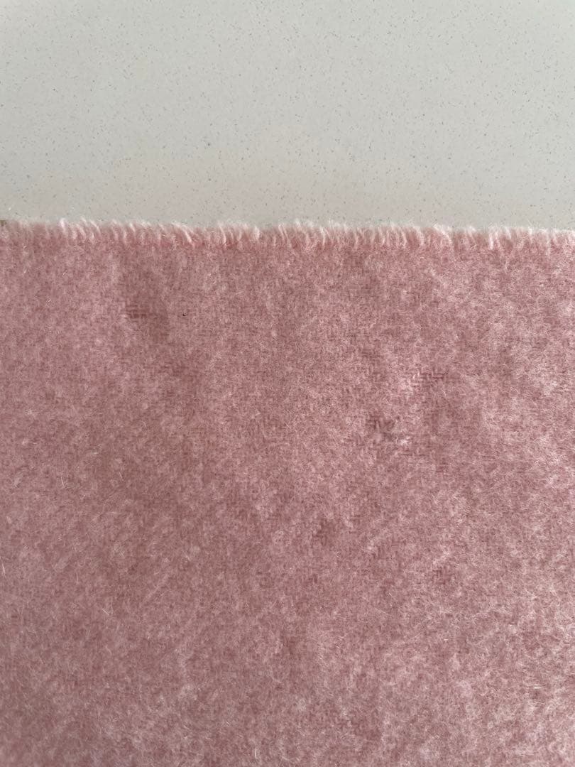 HERMES カシミヤ マフラー ピンク フリンジ付き