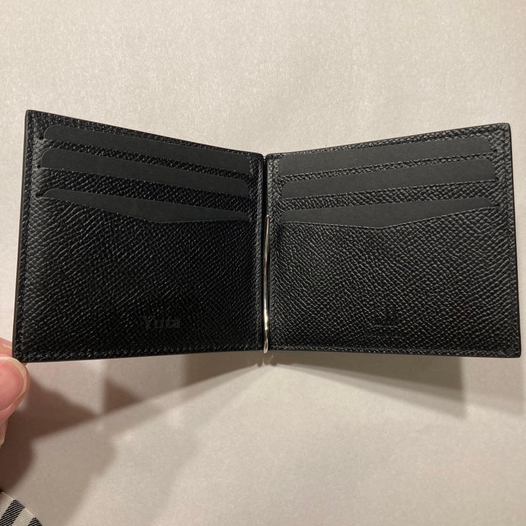 ダンヒル レザー製ブラックマネークリップ