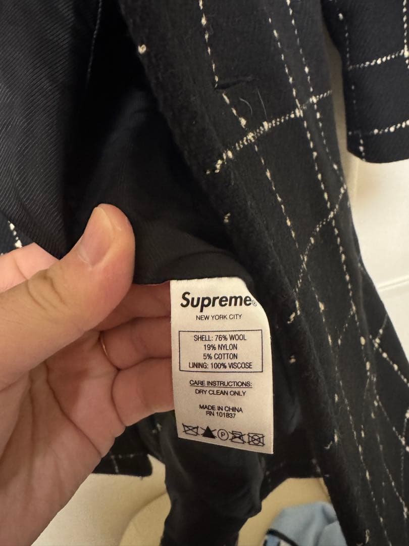 ジャケット・アウター supreme 19AW Wool Windowpane Overcoat