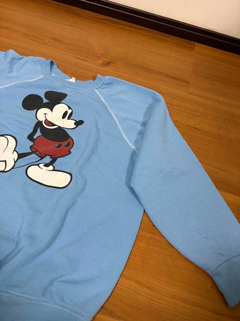 古着ヴィンテージディズニー　ミッキー　スウェット　水色　レディース