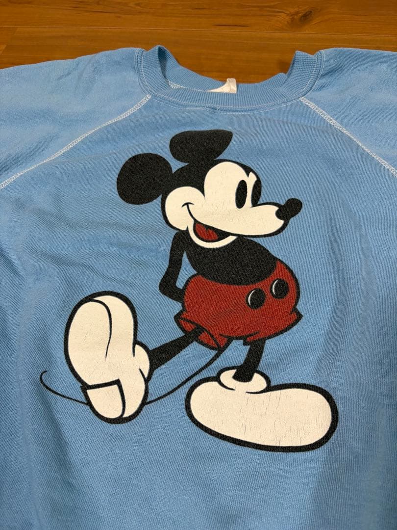 古着ヴィンテージディズニー　ミッキー　スウェット　水色　レディース