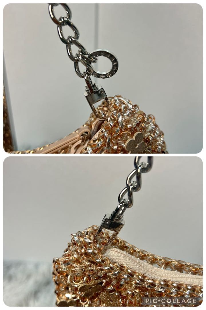 【美品】アンテプリマ ワイヤーバッグ フィオリトゥーラ ローズシルバーゴールド