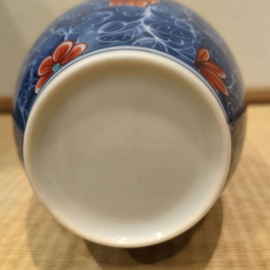 十四代今泉今右衛門‼️藍墨はじき花瓶‼️志野茶碗付き‼️