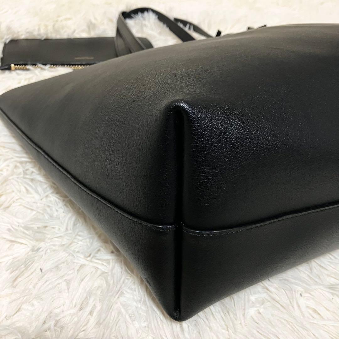 【極美品】 サンローラン ショッピングトート ポーチ付き A4収納