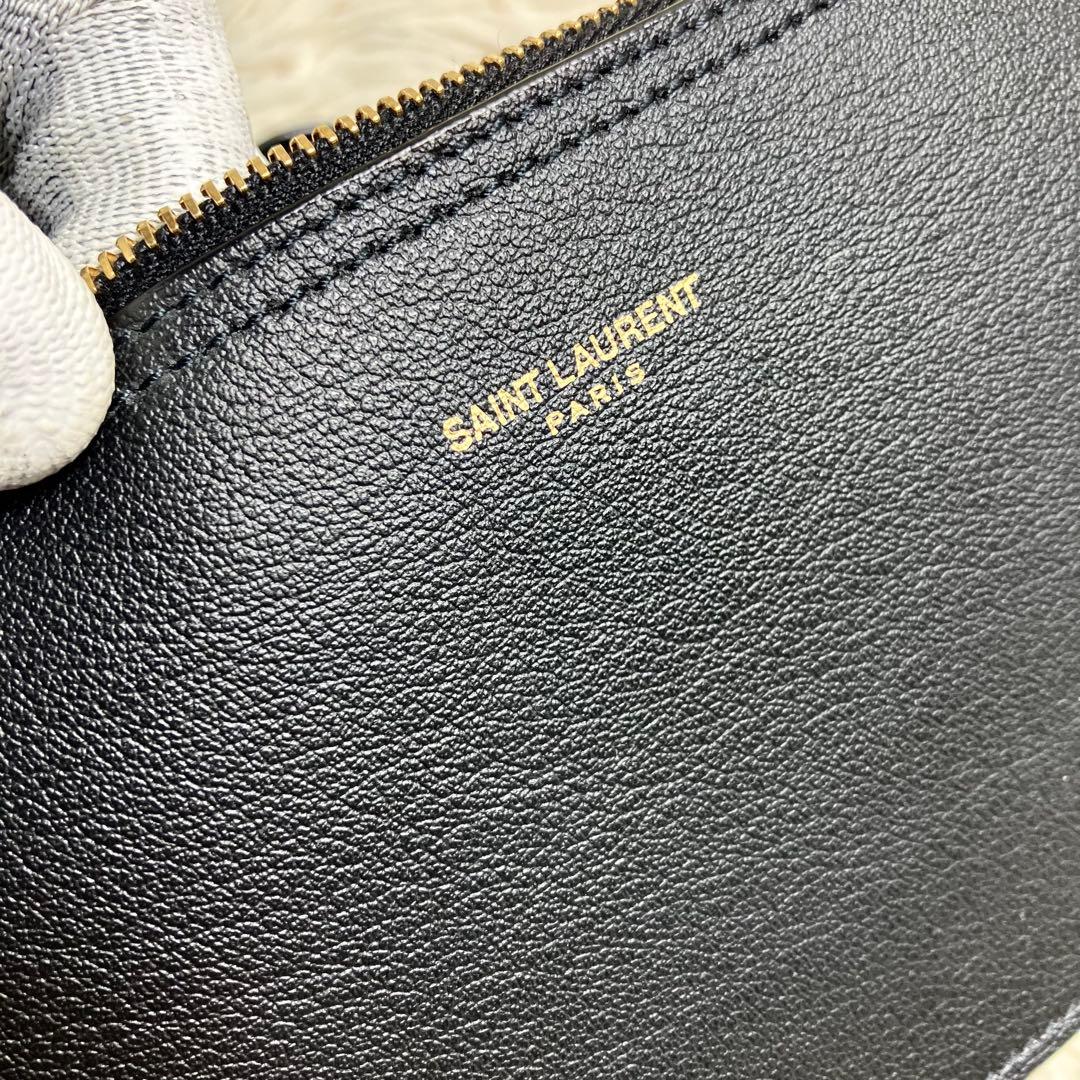 【極美品】 サンローラン ショッピングトート ポーチ付き A4収納