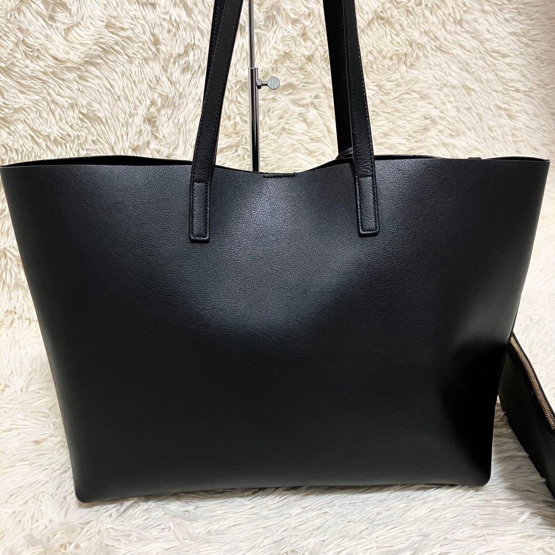 【極美品】 サンローラン ショッピングトート ポーチ付き A4収納