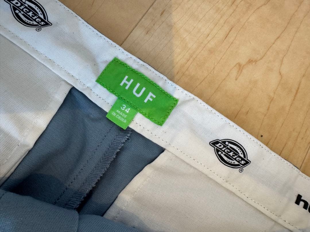 Dickies × HUF ワークパンツ グレー 34 新品