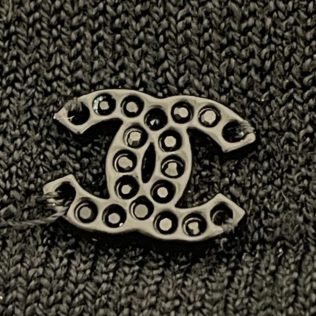 シャネル　CHANEL カットソー　ウエストリボン　袖リボン　ブラウン　黒