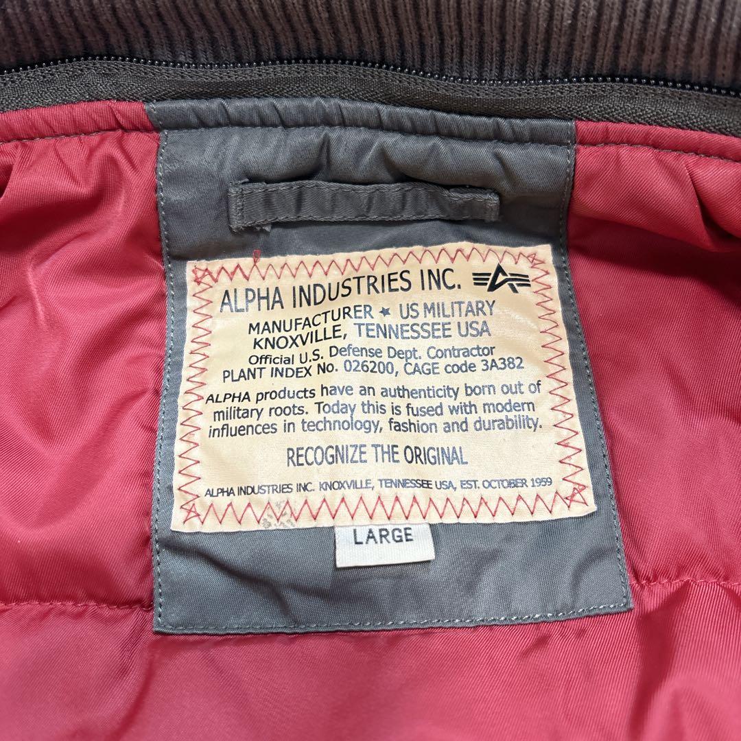 【希少】ALPHA MA-1 フライトジャケット L カーキ 刺繍 ロゴ パッチ