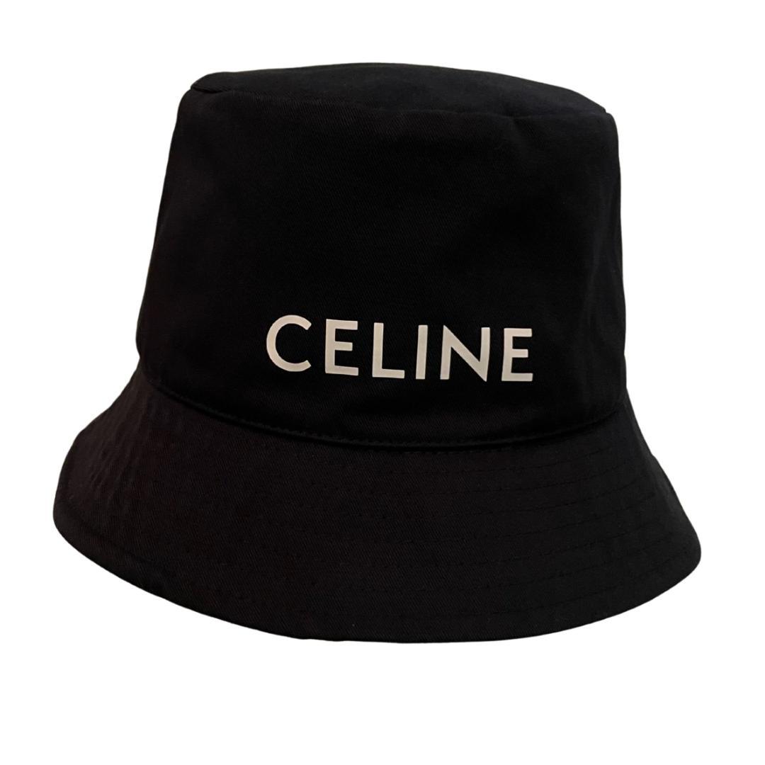 【新品】CELINE セリーヌ ロゴ バケットハット ブラック