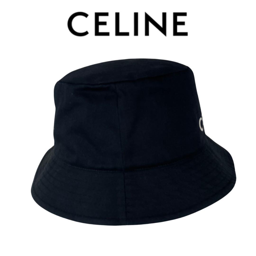 【新品】CELINE セリーヌ ロゴ バケットハット ブラック