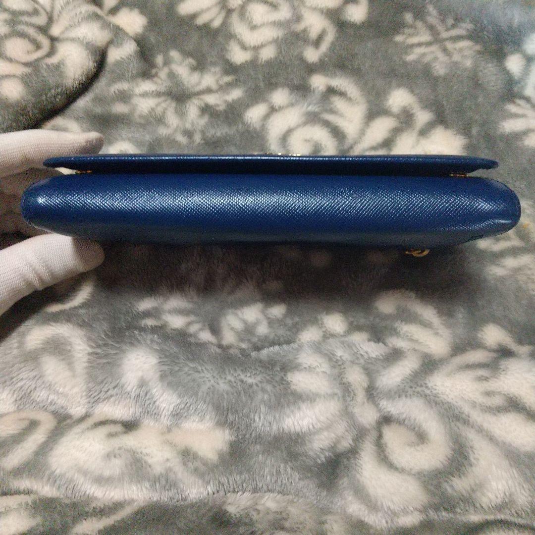 PRADA サフィアーノレザー 長財布 ブルー系