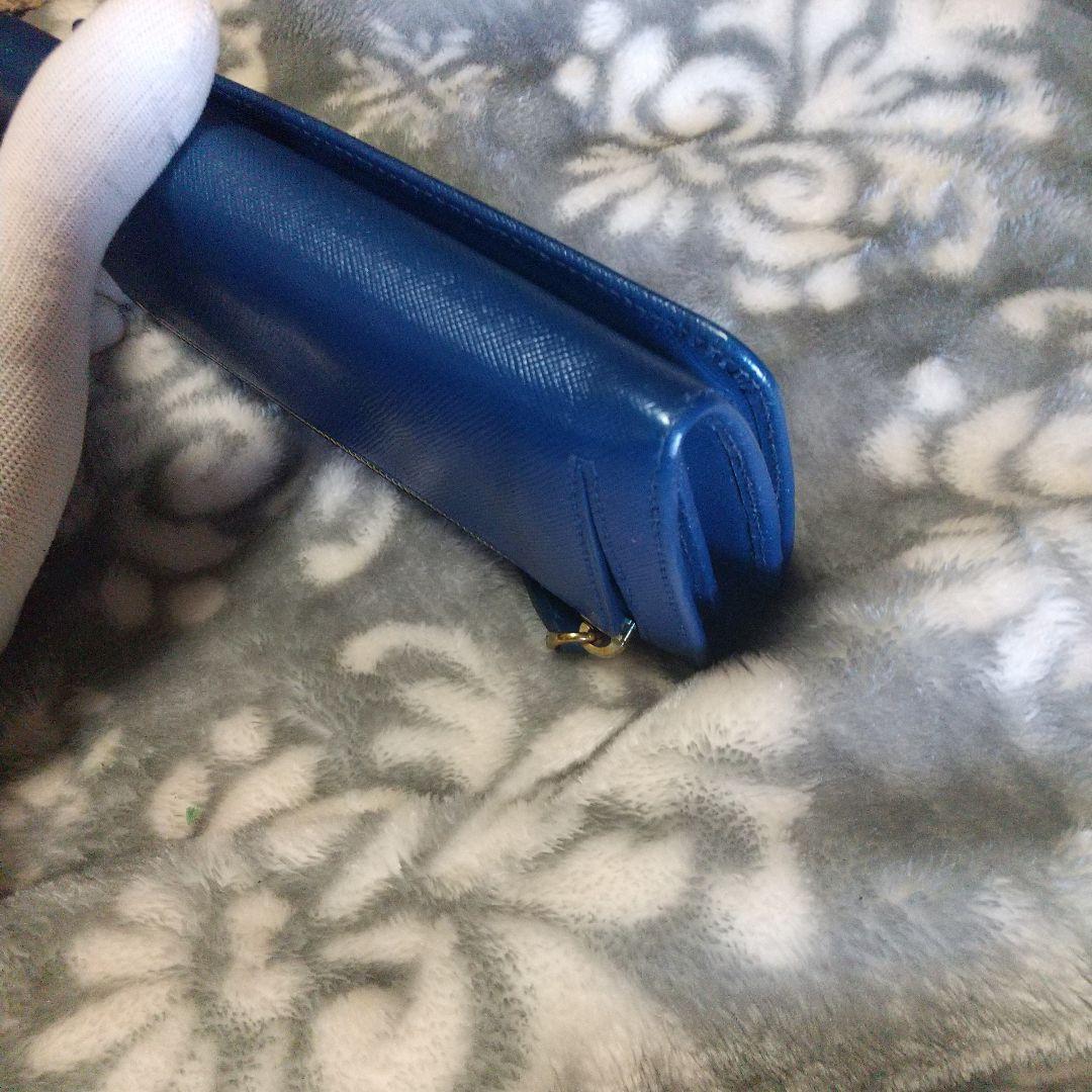 PRADA サフィアーノレザー 長財布 ブルー系