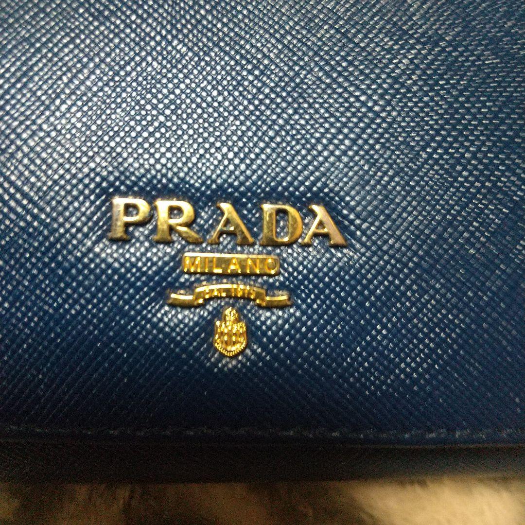 PRADA サフィアーノレザー 長財布 ブルー系