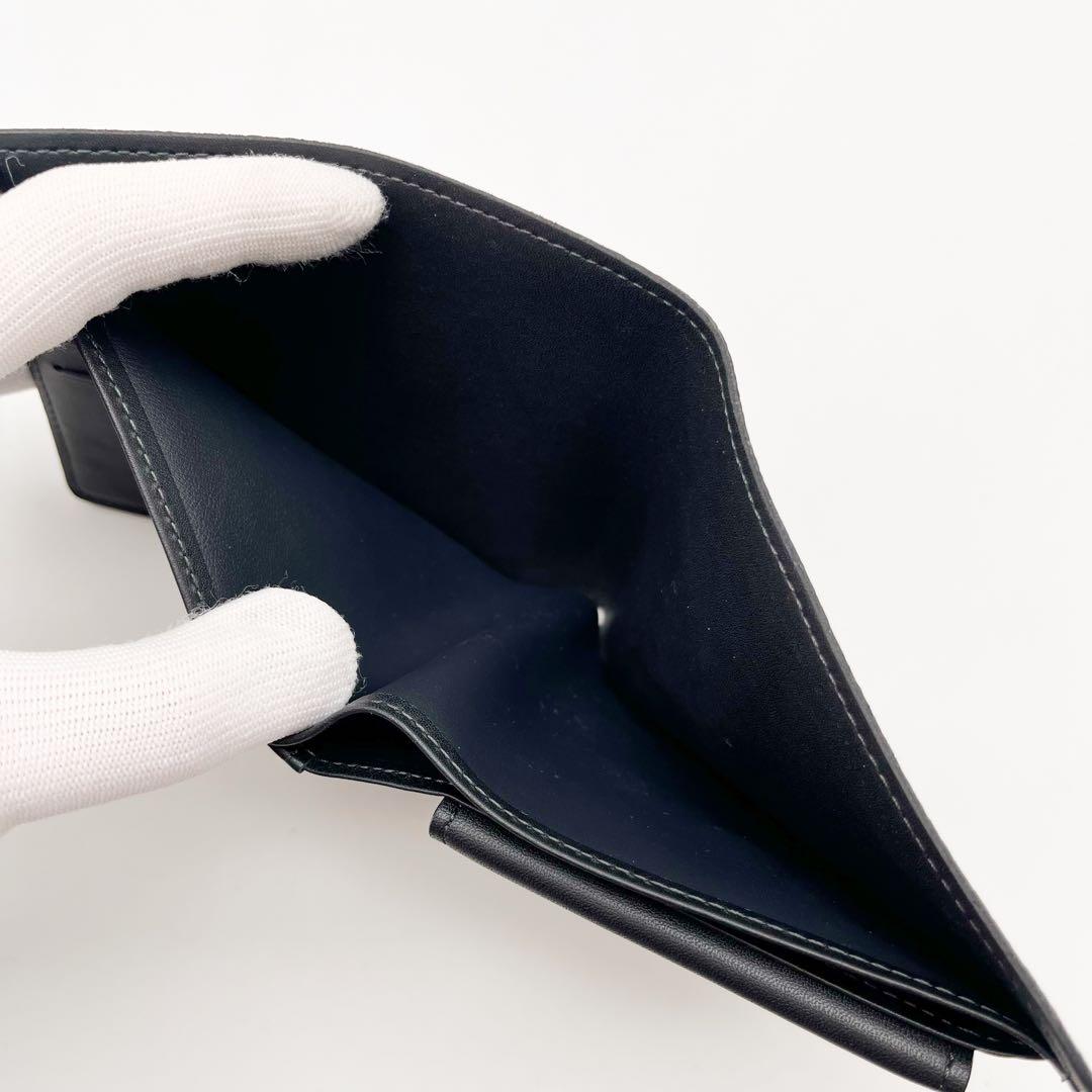 ルイヴィトン　ダミエコバルト 二つ折り財布　ポルトフォイユマルコ　コンパクト　紺