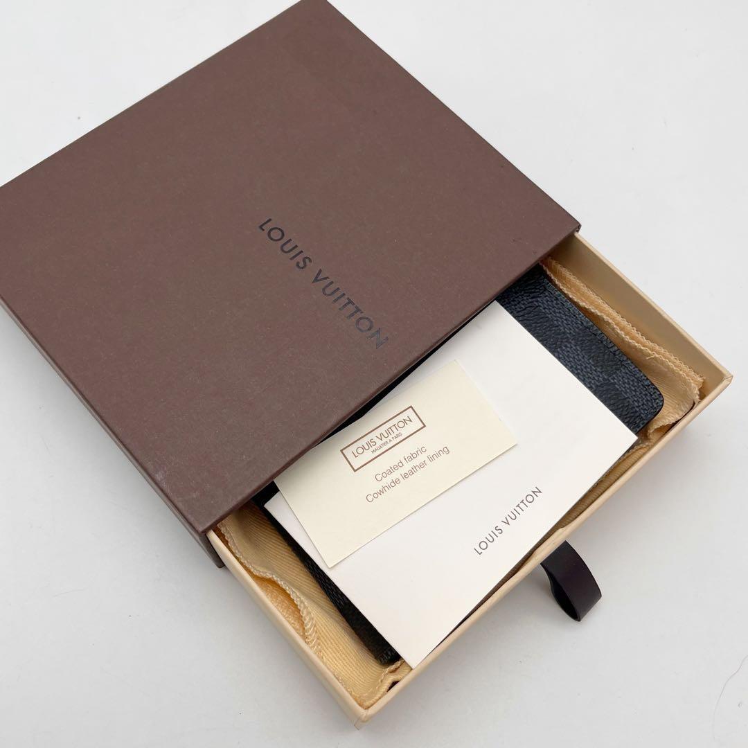 ルイヴィトン　ダミエコバルト 二つ折り財布　ポルトフォイユマルコ　コンパクト　紺