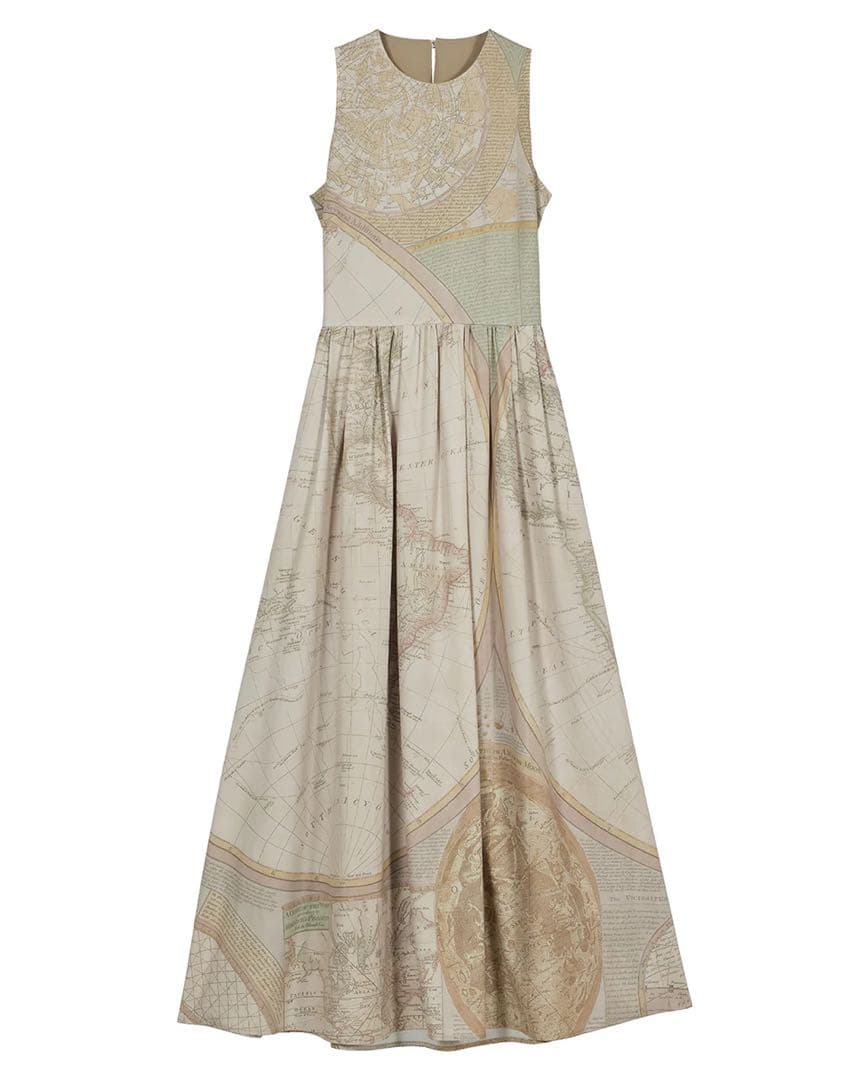 ワンピース CARTOGRAPHIC PATTERN DRESS
